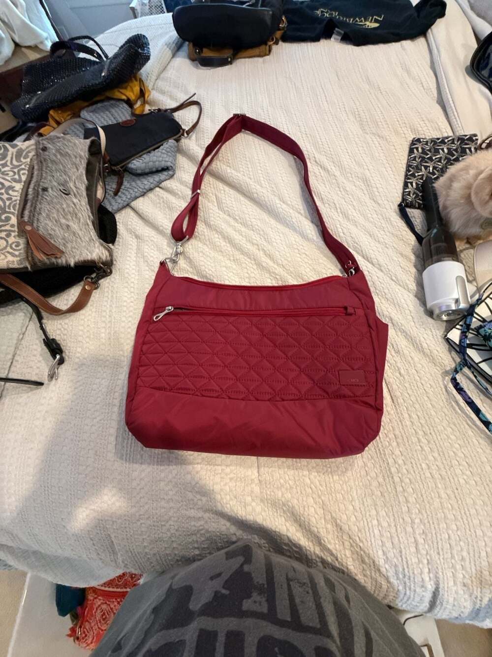 Pacsafe Anti-Theft Quilted Nylon Crossbody Bag